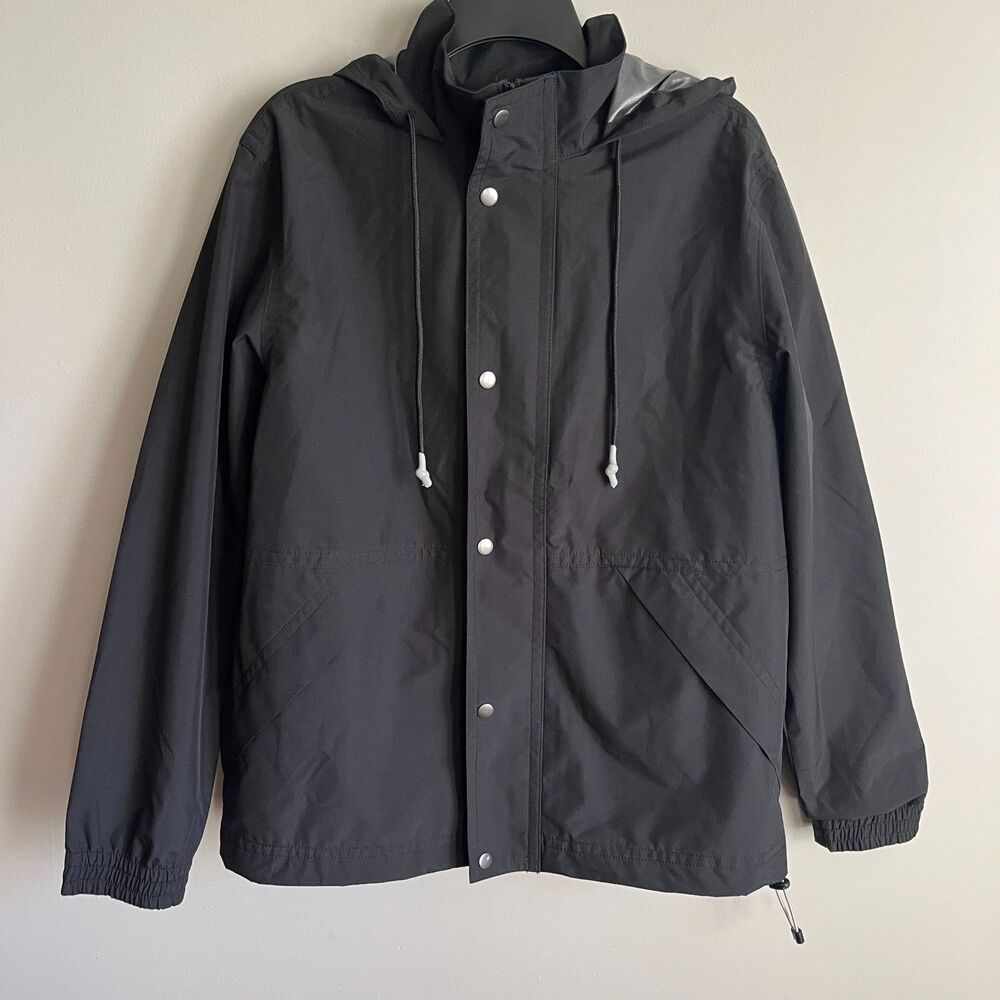 Goodfellow & Co Hooded Rain Coat Jacket Men's M Black NWT